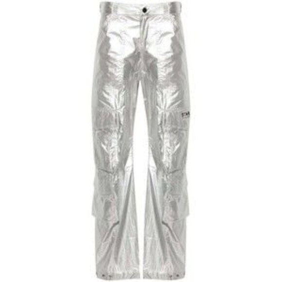 Pants - Golden Goose Silver Wide-Leg Cargo Trousers - NWT
